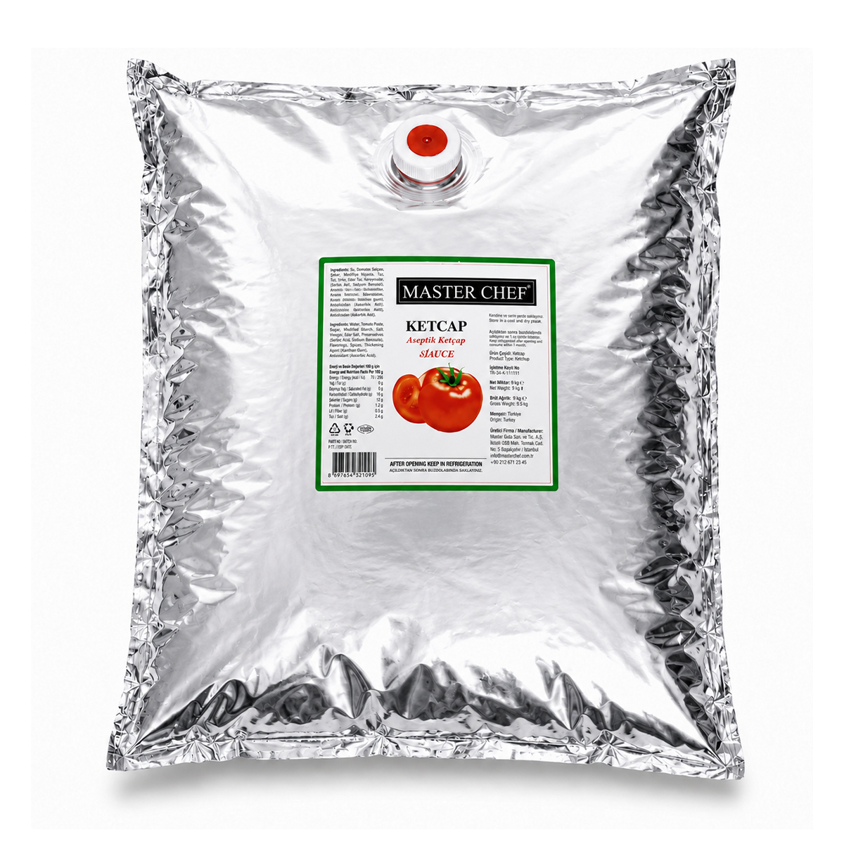 Aseptik Ketçap 9 kg x 2 Adet – Toplam 18 kg / 1 Koli